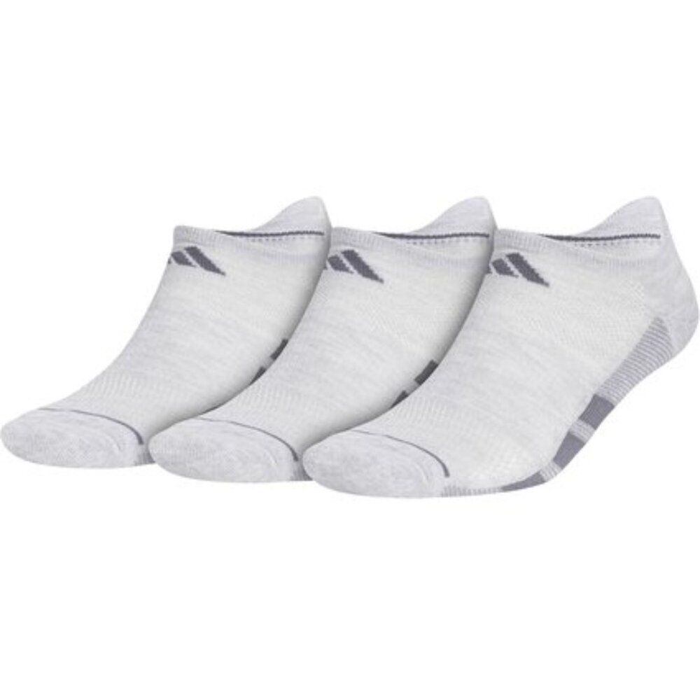 Adidas AllDay No Show Socks 3-Pair Gray/White Sz 12–16 NWT Stocking Stuffer